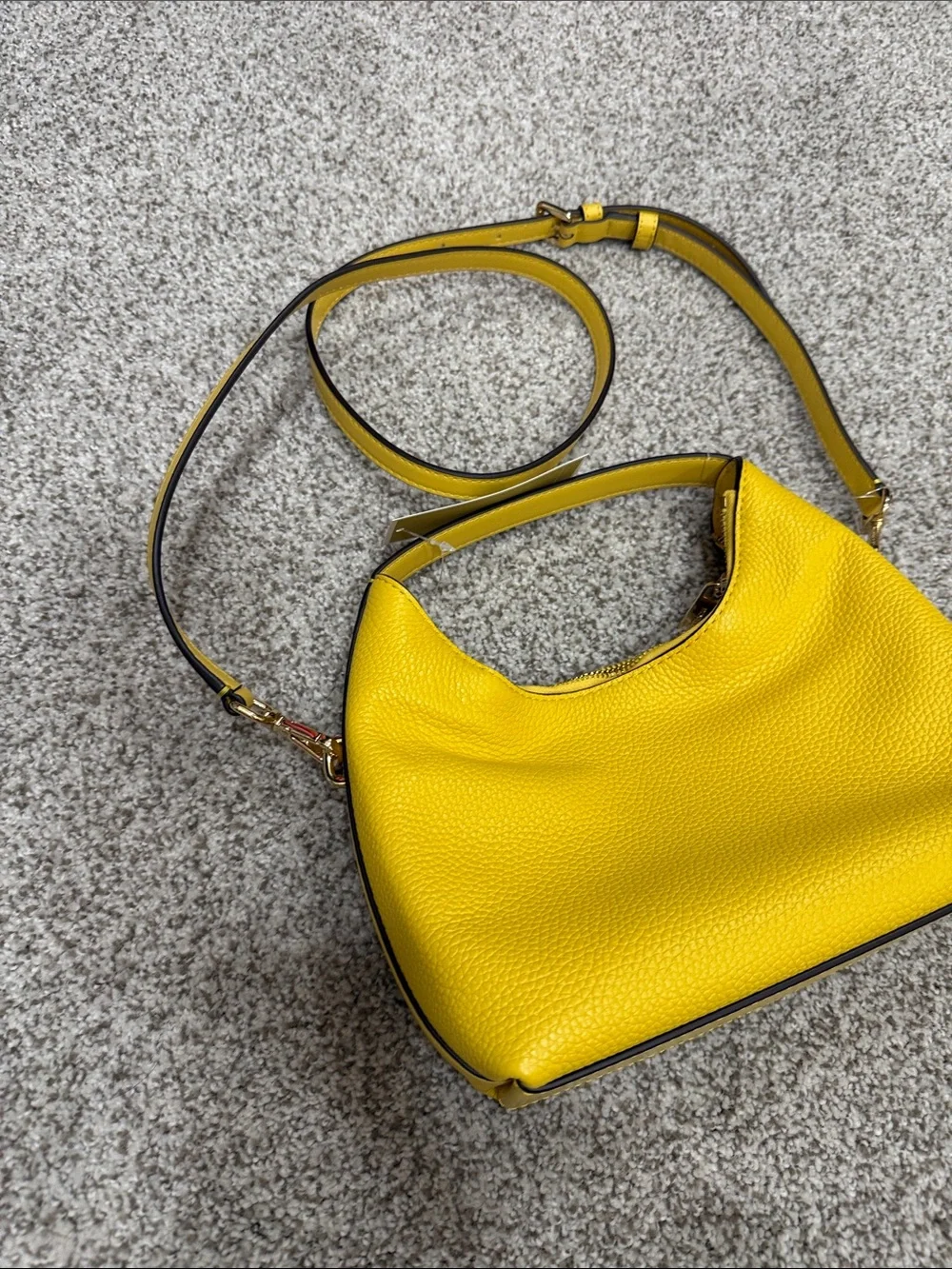 Michael Kors Yellow Pebbled Leather Mini Shoulder Bag